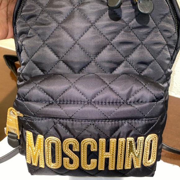 Moschino Black Diamond Quilted logo backpack New!💕 - Picture 8 of 14